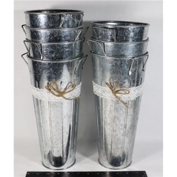 LARGE LOT OF METAL CENTERPIECE VASES