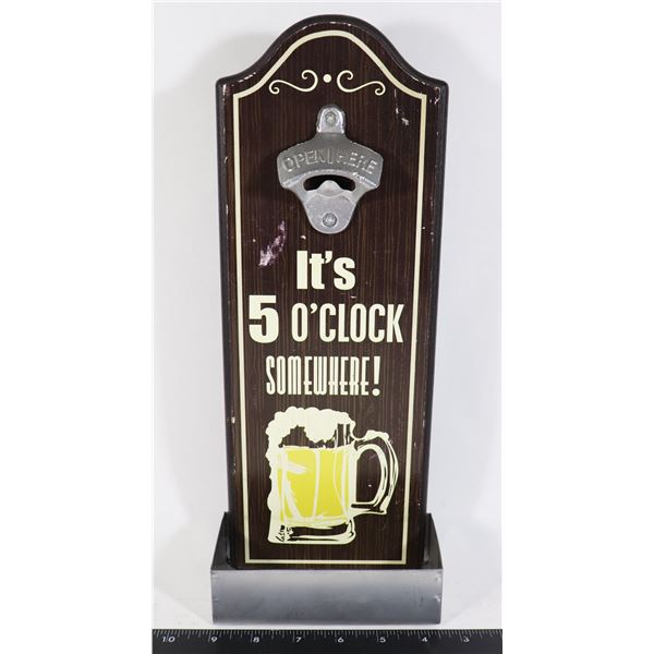 IT'S 5 O'CLOCK SOMEWHERE! WALL MOUNT BOTTLE