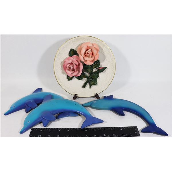 3D DECORATIVE ROSE PLATE