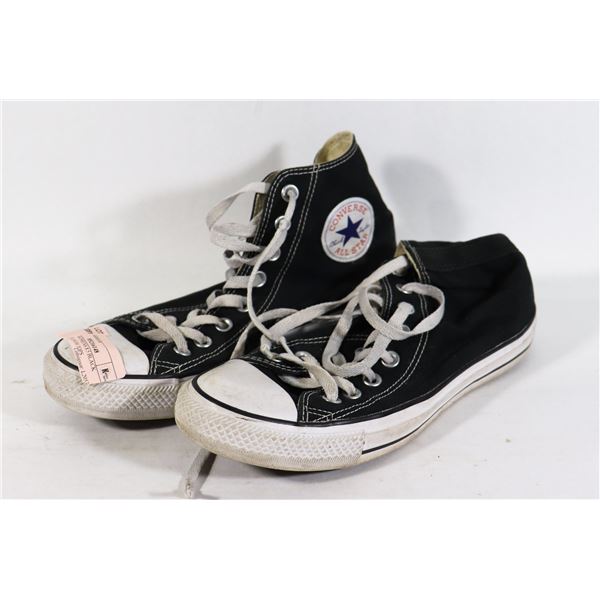 MENS 6.5 WOMENS 8.5 BLACK CONVERSE HIGH TOPS