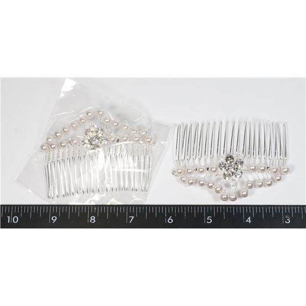 2 NEW CENTERED SNOWFLAKE DESIGN BEADED RHINESTONE