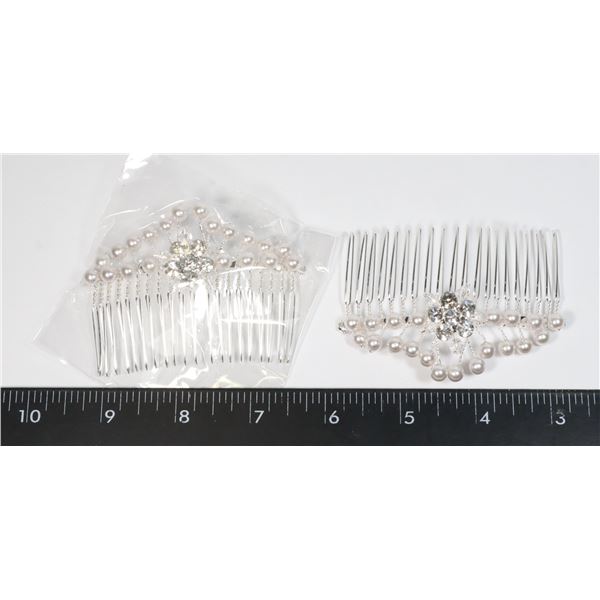 2 NEW CENTERED SNOWFLAKE DESIGN BEADED RHINESTONE