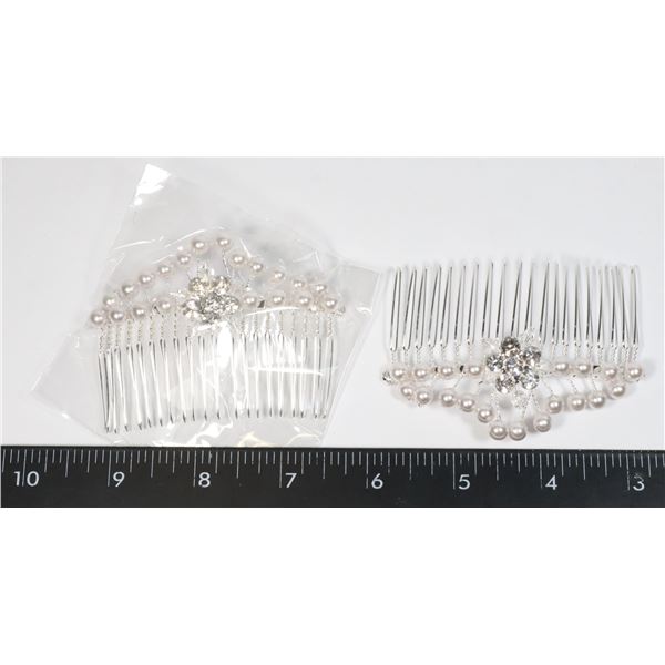 2 NEW CENTERED SNOWFLAKE DESIGN BEADED RHINESTONE