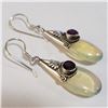 Image 2 : SILVER MOONSTONE GARNET EARRINGS (~WEIGHT 6.06G)