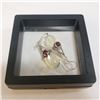 Image 4 : SILVER MOONSTONE GARNET EARRINGS (~WEIGHT 6.06G)