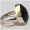 Image 2 : SILVER BLACK ONYX RING (~SIZE 7)(~WEIGHT 6.23G)