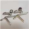 Image 1 : SILVER LOT OF 2 CUBIC ZIRCONIA PENDANT