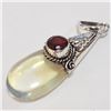 Image 3 : SILVER MOONSTONE GARNET PENDANT