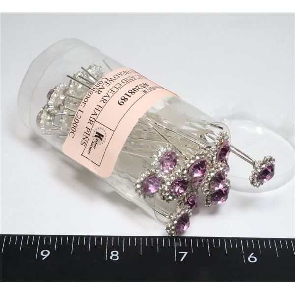 NEW LILAC AND CLEAR HAIR PINS WEDDING HEADWEAR