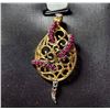 Image 1 : SILVER GOLD PLATED &RUBY PENDANT