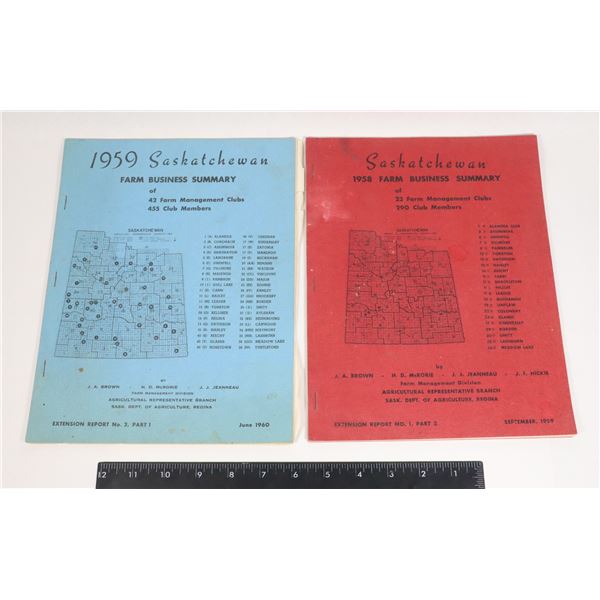 1958 AND 1959 SASKATCHEWAN FARM BUSINESS  MANUALS