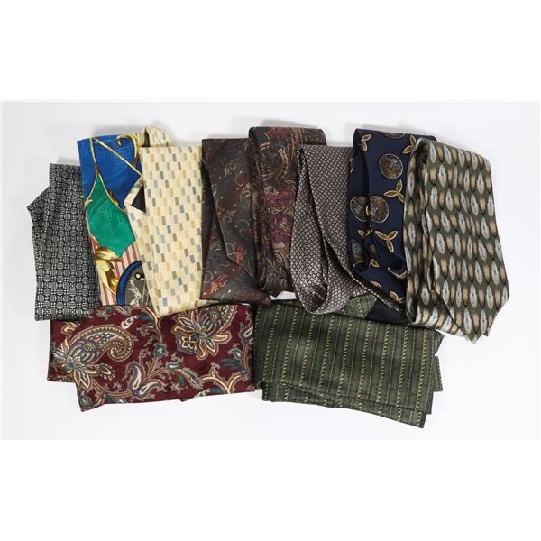 LOT OF TEN MENS NECK TIES SOME VINTAGE SOME NEWER