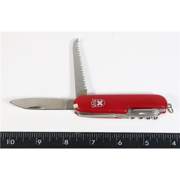 VINTAGE RED ROYAL CROWN FOLDING KNIFE MULTITOOL