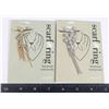 Image 1 : 2 BRAND NEW DEMDACO SCARF RINGS “SILVER FLOWER