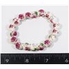 Image 1 : NEW PINK FLOWER CERAMIC BEAD BRACELET