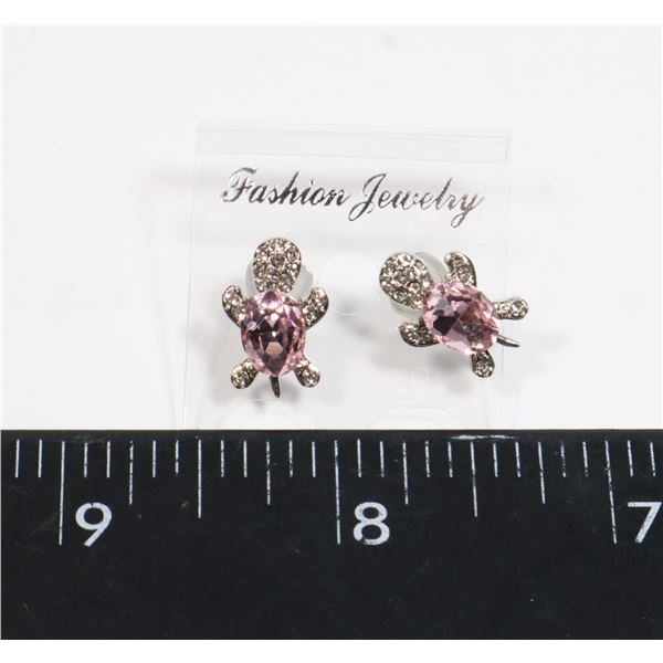 NEW SILVER TONE PINK AND CLEAR RHINESTONE