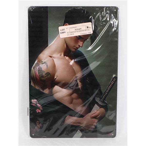 NEW SAMURAI WARRIOR METAL WALL SIGN