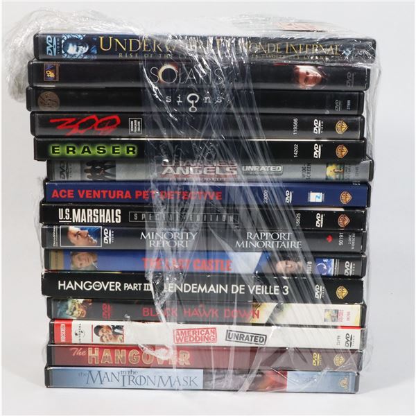 DVD LOT: UNDERWORLD, 300, BLACK HAWK DOWN ETC