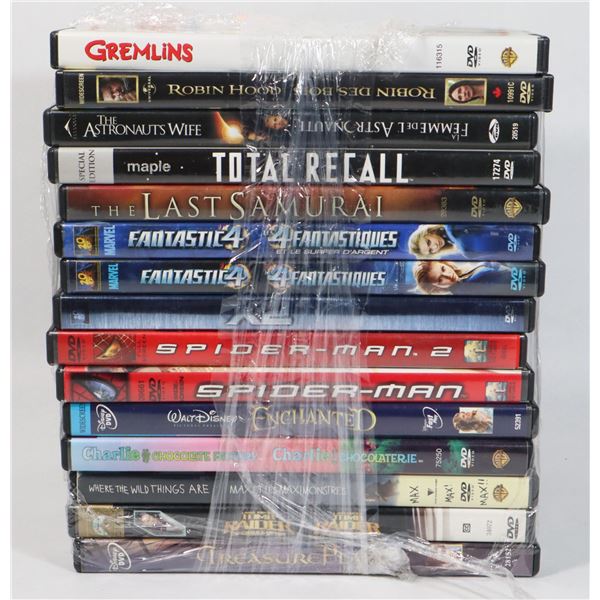 DVD LOT: GREMLINS, ENCHANTED, SPIDER-MAN,