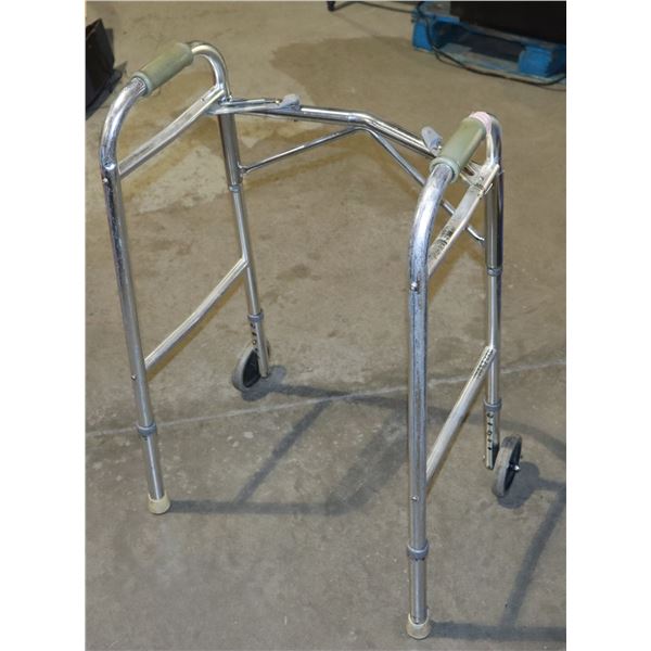 ADJUSTABLE HEIGHT WALKER (TWO LEGS, TWO WHEELS)