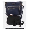Image 1 : POPPY AND PEONIES NAVY BLUE PURSE