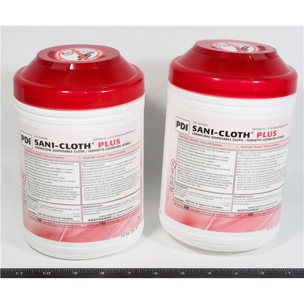 TWO TUBS OF SANI-CLOTH PLUS GERMICIDAL DISPOSABLE