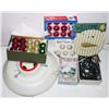 Image 1 : XMAS LOT VINTAGE ORNAMENTS AND TREE HOLDER SOME