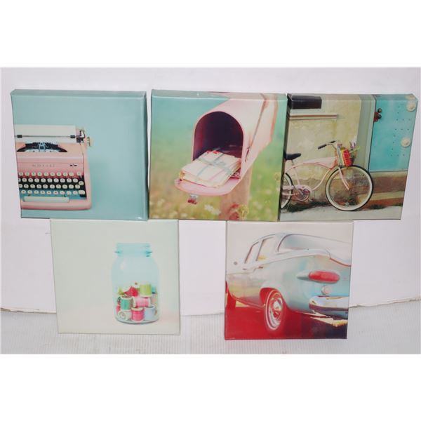 5 CANVAS STYLE WALL ART PIECES