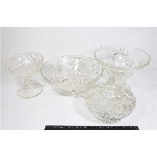 LARGE LOT OF CRYSTAL BOWLS AND CHALICES