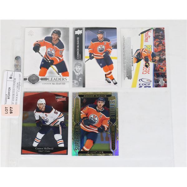 SHEET OF ASSORTED CONNOR MCDAVID HOCKEY CARDS