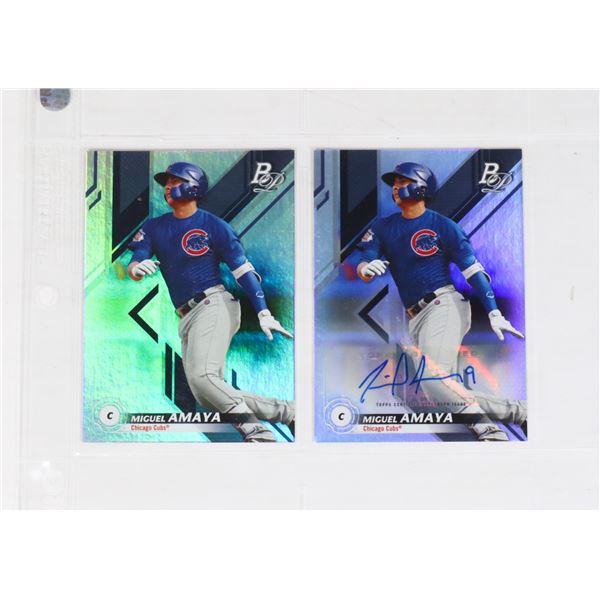 MIGUEL AMAYA CHICAGO CUBS TOPPS SIGNED CARD