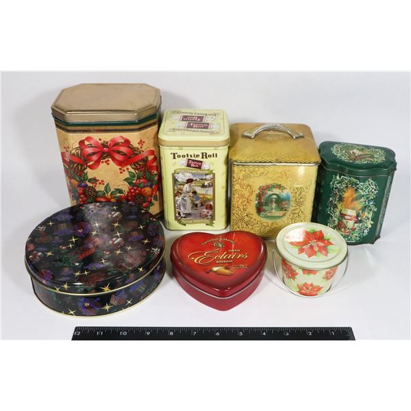 LOT OF ASSORTED HOLIDAY THEMED TINS