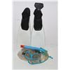 Image 1 : MARES FLIPPER AND SNORKEL SET SIZE 7/8