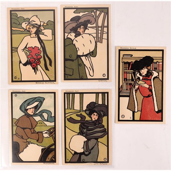 Art Nouveau - M.C. Tuck Postcards Early 1900s (5) [186496]