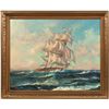 Image 1 : Nelson, Woodrow Painting of Schooner - Framed [184080]