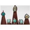Image 1 : Green Turquoise Rings (6) [186424]