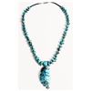 Image 1 : Leekya Turquoise Leaf Carved Necklace, Small Leaf [186288]