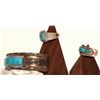 Image 2 : Navajo Channeled Turquoise Bracelet and Rings (2) [186227]