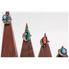 Image 1 : Navajo Single Stone Turquoise Rings (2) Double Stone Ring (1) Coral Single Stone Ring (1) [186239]
