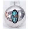 Image 1 : Round Silver Turquoise Spoon Pendant [185117]