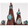 Image 1 : Spiderweb Turquoise Silver Rings (6) [186578]