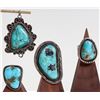 Image 1 : Triangular Silver and Turquoise (4) [186437]