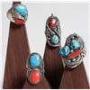 Image 1 : Turquoise & Coral Rings (4) [186445]