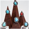 Image 1 : Turquoise & Coral Rings (6) [185496]