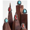 Image 1 : Turquoise and Coral Rings (6) [186148]