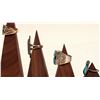 Image 2 : Zuni Channel Inlay Rings (1) 10K Gold (3) Silver [186224]