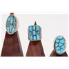 Image 1 : Zuni Channel Inlay Turquoise Silver Mens Rings (3) [186575]