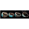 Image 2 : Zuni Channel Inlay Turquoise Silver Rings (4) [185488]