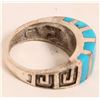 Image 8 : Zuni Channel Inlay Turquoise Silver Rings (4) [186242]