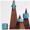 Image 1 : Zuni Channel Inlay Turquoise Silver Rings (4) [186448]